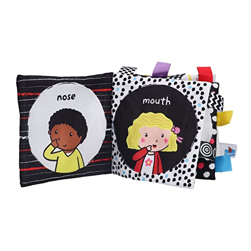 TOPINCN Weiches Babybuchspielzeug für Visuelle Stimulationslernen, Interaktives und Lehrreiches, Ideales für Neugeborene, Waschbares Stoffmaterial (Gesicht) von TOPINCN