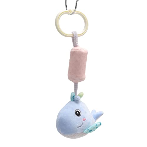 TOPINCN Weiches Plüschbaby Hanging Spielzeug Süßes Tier Fordern Interessanter Klanghandton für Babys zu Hause oder Unterwegs (Wal 25 cm) von TOPINCN
