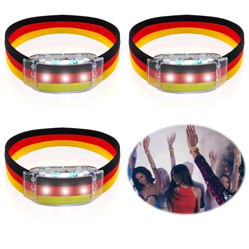 TOPJOWGA 3 Stück Deutschland Fanartikel Armband EM, Deutschland Silikon Armbänder, Deutschland Leuchtarmbänder, Deutschland zu WM Weltmeisterschaft, Deutschland Armband Leuchten Armbänder TOPJOWGA 3 Stück Deutschland Fanartikel Armband EM, Deutschland Silikon Armbänder, Deutschland Leuchtarmbänder, Deutschland zu WM Weltmeisterschaft, Deutschland Armband Leuchten Armbänder von TOPJOWGA