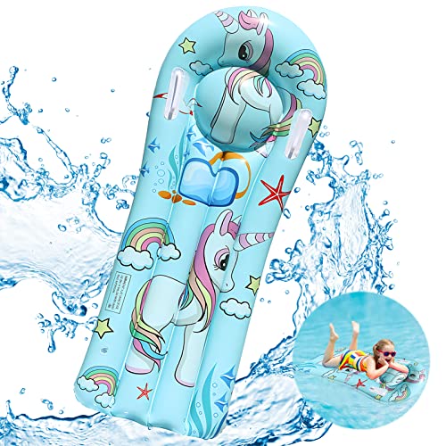 TOPJOWGA Aufblasbarer Wasserhängematte, Luftmatratze Pool, Aufblasbares Pool Schwimmbett, Wasser Luftmatratze Wasser Hängematte, Aufblasbares Schwimmender Bett, Aufblasbare Wasserspielzeug (Blau) von TOPJOWGA