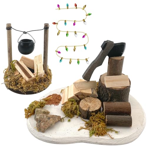 TOPJOWGA Mini Lagerfeuer, Holzstapel, Puppenhaus Zubehör, Kamindekoration, Wichtel Zubehör Feuerstelle, Miniatur Weihnachten Lagerfeuer, Holz Puppenhaus TOPJOWGA Mini Lagerfeuer, Holzstapel, Puppenhaus Zubehör, Kamindekoration, Wichtel Zubehör Feuerstelle, Miniatur Weihnachten Lagerfeuer, Holz Puppenhaus von TOPJOWGA