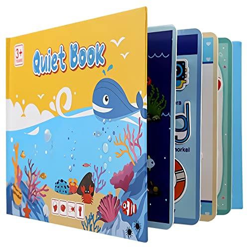 TOPJOWGA Montessori Quiet Book, Ruhiges Buch Montessori for Toddlers, Interactive Busy Book, Puzzle Buch Pädagogisches Spielzeug, Kinder Vorschule Rätselbuch Spielzeugbuch für Kinder ab 3 Jahre von TOPJOWGA