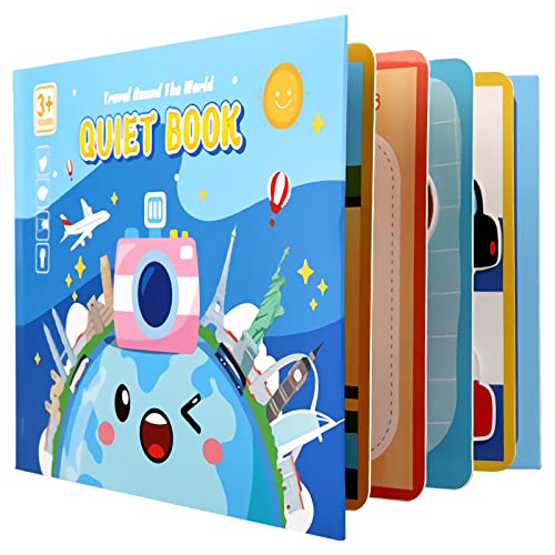 TOPJOWGA Montessori Quiet Book, Ruhiges Buch Montessori for Toddlers, Interactive Busy Book, Puzzle Buch Pädagogisches Spielzeug, Kinder Vorschule Rätselbuch Spielzeugbuch für Kinder ab 3 Jahre von TOPJOWGA