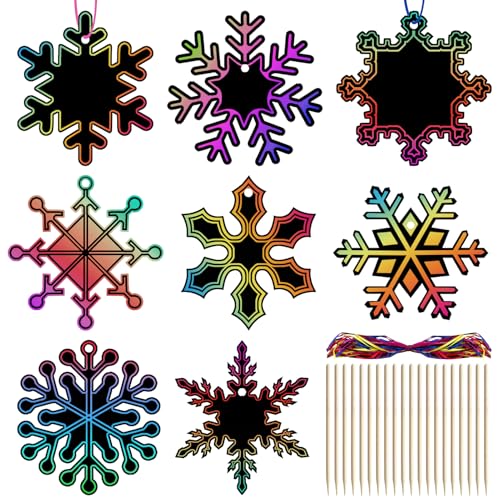 TOPJOWGA Schneeflocken Kratzpapier, 40 Blätter Kratzpapier Weihnachten, Regenbogen Scratch Art, Kratzbilder Set für Kinder, Winter Kratzbilder Geburtstag Party DIY Mitgebsel zum Basteln TOPJOWGA Schneeflocken Kratzpapier, 40 Blätter Kratzpapier Weihnachten, Regenbogen Scratch Art, Kratzbilder Set für Kinder, Winter Kratzbilder Geburtstag Party DIY Mitgebsel zum Basteln von TOPJOWGA