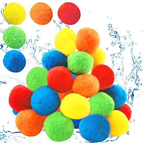 TOPJOWGA Wasserbomben Set Splash Bälle, 30 Stück Wasserbomben Wiederverwendbar, Bälle ein Spiel für Wasserspaß, Ball für Kinder ein Spiel für Wasserspaß für Kinder, Garten, Pool von TOPJOWGA