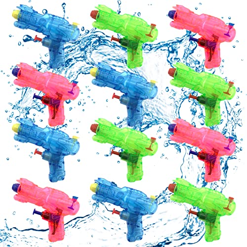 TOPJOWGA Wasserpistole Spielzeug für Kinder, 12 Stück Wasserspritzpistolen, Water Blaster Spielzeug, Mini Kleine Wasserpistolen Strand Wasser Spritzpistole Spielzeug für Strand Sommerpartys von TOPJOWGA