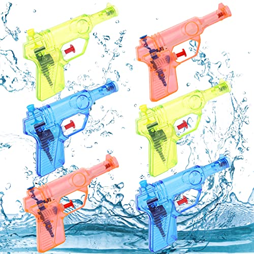 TOPJOWGA Wasserpistole Spielzeug für Kinder, 6 Stück Wasserspritzpistolen, Mini Wasserpistolen Strand Wasser Pistole Water Gun, Water Blaster Sommer Outdoor Spielzeug für Sommerpartys von TOPJOWGA