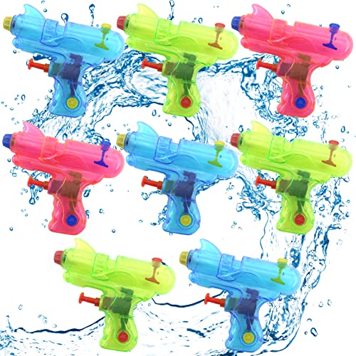 TOPJOWGA Wasserpistole Spielzeug für Kinder, 8 Stück Wasserpistole Klein, Mini Wasserpistolen Strand Wasser Pistole Water Gun, Mini Water Blaster Spielzeug für Pool Sommerpartys von TOPJOWGA