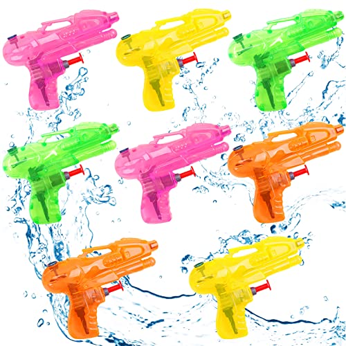 TOPJOWGA Wasserpistole Spielzeug für Kinder, 8 Stück Wasserspritzpistolen, Mini Kleine Wasserpistolen Strand Wasser Spritzpistole Spielzeug, Water Blaster Spielzeug für Sommer Outdoor von TOPJOWGA