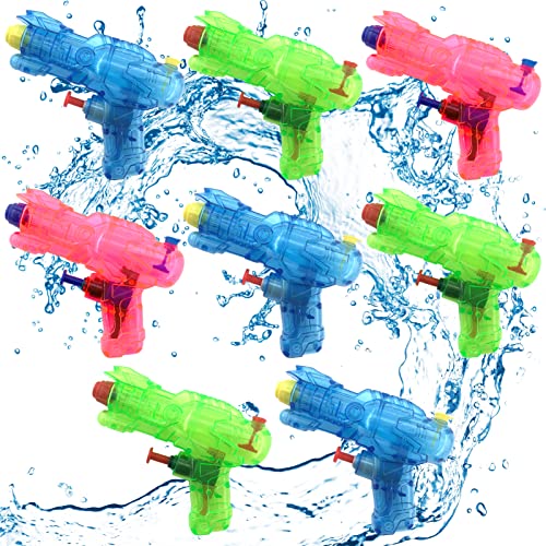 TOPJOWGA Wasserpistole Spielzeug für Kinder, 8 Stück Wasserspritzpistolen, Water Blaster Spielzeug, Mini Kleine Wasserpistolen Strand Wasser Spritzpistole Spielzeug für Strand Sommerpartys von TOPJOWGA