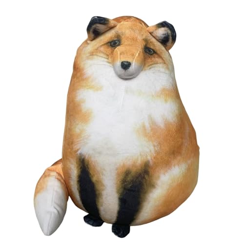 TOPLITHE 3D Pallas Katze Plüschtiere, Waschbär-Fuchs-Wurfkissen Kuscheltiere süßes Stofftier Heimdekoration Geschenk for Geburtstag Weihnachten Valentinstag (Size : Fox) von TOPLITHE