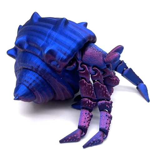 TOPLITHE 3D-gedruckte Einsiedlerkrebse, interessantes Zappel-Ozeanspielzeug mit beweglichen Gelenken und Abnehmbarer Schale for Erwachsene und Kinder(Blue) von TOPLITHE