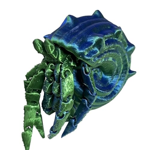 TOPLITHE 3D-gedruckte Einsiedlerkrebse, interessantes Zappel-Ozeanspielzeug mit beweglichen Gelenken und Abnehmbarer Schale for Erwachsene und Kinder(Green) von TOPLITHE