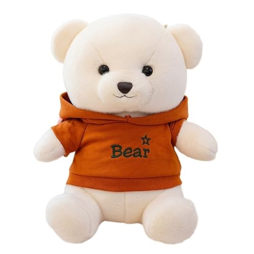 TOPLITHE Bären Plüschtier, Weicher Bär als Kuscheltier mit Kapuze Zärtliches Kuschelpüschtier Spielzeug for Kindergeburtstage und Weihnachten(Orange,33CM/12IN) von TOPLITHE