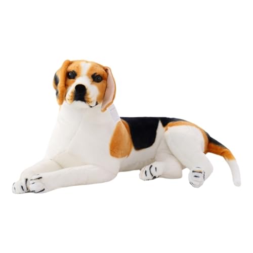 TOPLITHE Beagle Hund Kuscheltier, Realistisches Beagle Plüsch Welpenkissen Plüschtier for Kinder Erwachsene Weihnachts Geburtstagsgeschenk(Lying down,50CM/19IN) von TOPLITHE