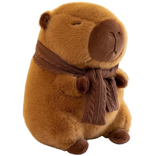 TOPLITHE Capybara Kuscheltier, Capybara Plüschtier mit Schal Spielzeug Stofftier Geschenk für Kinder Freund Geburtstag, Weihnachten(25CM) von TOPLITHE