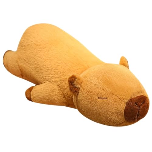 TOPLITHE Capybara Kuscheltier, Weiches Schlafendes Capybara Plüschkissen Süßes Stofftier Spielzeug für Mädchen Und Jungen Geburtstagsgeschenk(Size:60CM/23IN) von TOPLITHE