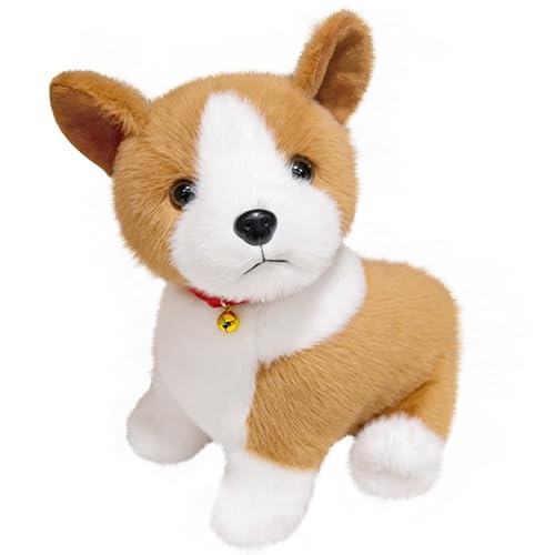 TOPLITHE Corgi Plüschtier, Süßer Hund Kuscheltier Weicher Welpen mit einem Roten KragenPerfektes Geschenk for Jungen und Mädchen zum Geburtstag(25CM/9.8IN) von TOPLITHE