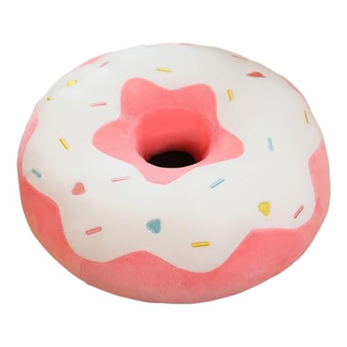 TOPLITHE Donut Kuscheltier Kissen, Rundes Wurfkissen Donut Kissen Weiches Plüschkissen for Sofa Wohnzimmer Dekoration Geschenke(Color:White,Size:38CM/14IN) von TOPLITHE
