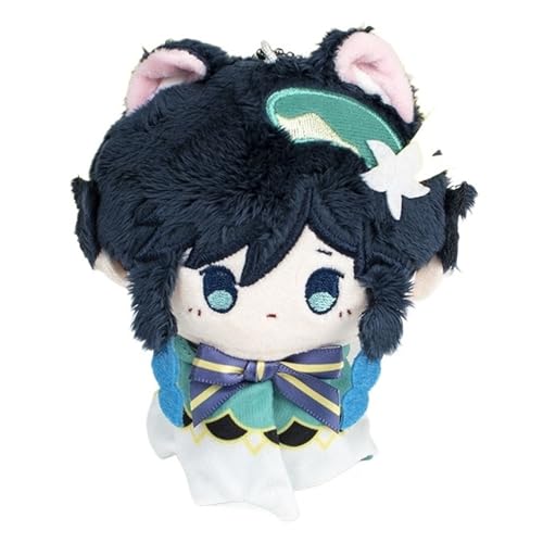 TOPLITHE Genshin Kuscheltier Schlüsselanhänger, 12cm Anime Figur Anhänger Schlüsselanhänger Plüschtier Kleine Impact Kollektion Spielzeugpuppe for Gamer Fans(Size:Venti) von TOPLITHE