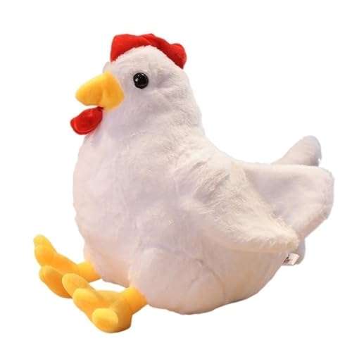 TOPLITHE Huhn-Plüsch, lustiges Kuscheltier-Plüschkissen, süßes Spielzeug, Geburtstag, Weihnachten, Geschenk for Kinder, Jungen und Mädchen (Color : White, Size : 30CM/12IN) von TOPLITHE