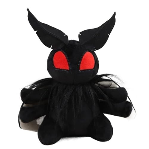 TOPLITHE Mottenmann Kuscheltiere, 25 cm Halloween Plüsch Gruselige Gothic Plüschtier Geburtstagsgeschenk for Kinder Mädchen Jungen von TOPLITHE