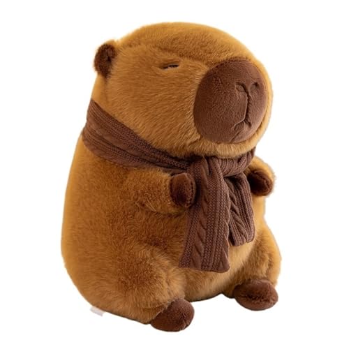 TOPLITHE Niedlicher Capybara Plüsch, Stofftier Plüschtier Mit Braunem Schal Squishy Kawaii Hugging Toy Puppe for Jungen Mädchen Geburtstagsgeschenk (Size : 35CM/13IN) von TOPLITHE