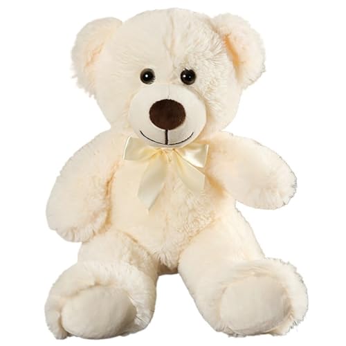 TOPLITHE Niedliches Bären Kuscheltier, 35CM Flauschig und Farbenprächtig Superweicher Kuschelbär for Kinder und Erwachsene (White) von TOPLITHE