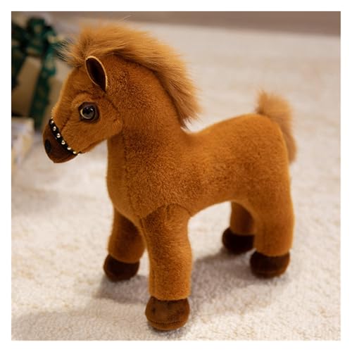 TOPLITHE Pferd Plüschtier, Weich und Flauschig in Premium Qualität Realistisches Kuscheltier Spielzeug for Kinder(Brown,22CM/8.6IN) von TOPLITHE