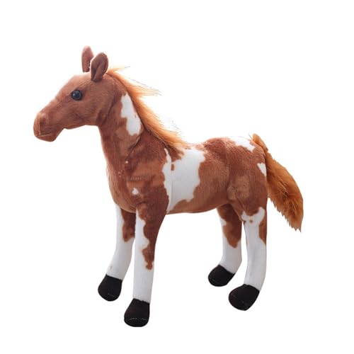 TOPLITHE Pferde Kuscheltiere, Simulationspferd Stofftiere Weiches Huggale Plüschkissen Geschenk for Jungen Und Mädchen Geburtstag Heimdekoration(Color:Color A,Size:50CM/19.6IN) von TOPLITHE