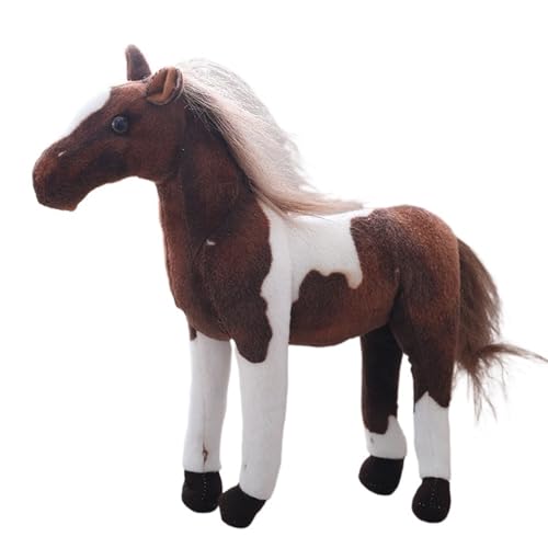 TOPLITHE Pferde Kuscheltiere, Simulationspferd Stofftiere Weiches Huggale Plüschkissen Geschenk for Jungen Und Mädchen Geburtstag Heimdekoration(Color:Color D,Size:30CM/11.8IN) von TOPLITHE