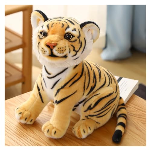 TOPLITHE Realistisches Tiger Plüschtier, Niedlicher Weißer Tiger Cartoon Tiger Kuscheltier Weiches Kissen Geschenk for Jungen und Mädchen(Yellow,23CM/9IN) von TOPLITHE