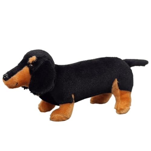 TOPLITHE Simulation Dackel Plüsch, 30Cm Lebensechte Hunde Kuscheltiere Geschnittenes Welpen Plüschtier for Kinder Jungen und Mädchen Heimdekoration(Black,40CM/15IN) von TOPLITHE