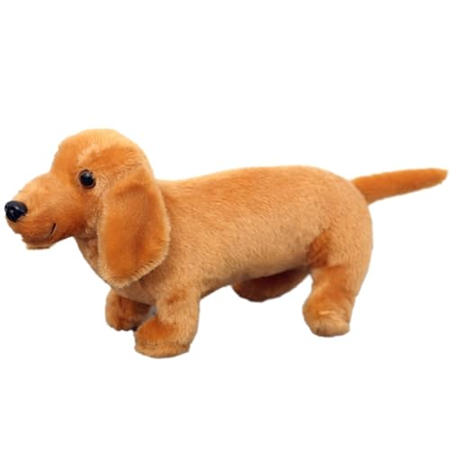 TOPLITHE Simulation Dackel Plüsch, 30Cm Lebensechte Hunde Kuscheltiere Geschnittenes Welpen Plüschtier for Kinder Jungen und Mädchen Heimdekoration(Yellow,40CM/15IN) von TOPLITHE