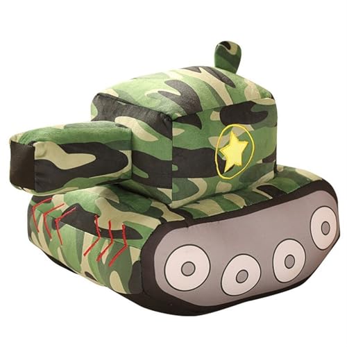 TOPLITHE Simulation Panzer Plüschtier, Super Süßer Cartoon Panzer Ausgestopftes Plüschtier Geschenk for Kinder Militärfans Geburtstagsfeier Heimdekoration(25 * 32 * 22cm) von TOPLITHE
