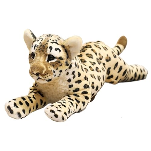 TOPLITHE Simulation Tiger Kuscheltier, Lebensechte Ausgestopfte Wildtiere Leopard Löwe Plüschkissen Geschenke for Kinder Erwachsene Weihnachtszimmerdekoration(Leopard,39CM/15.3IN) von TOPLITHE