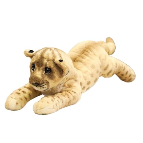 TOPLITHE Simulation Tiger Kuscheltier, Lebensechte Ausgestopfte Wildtiere Leopard Löwe Plüschkissen Geschenke for Kinder Erwachsene Weihnachtszimmerdekoration(Lion,48CM/18.8IN) von TOPLITHE