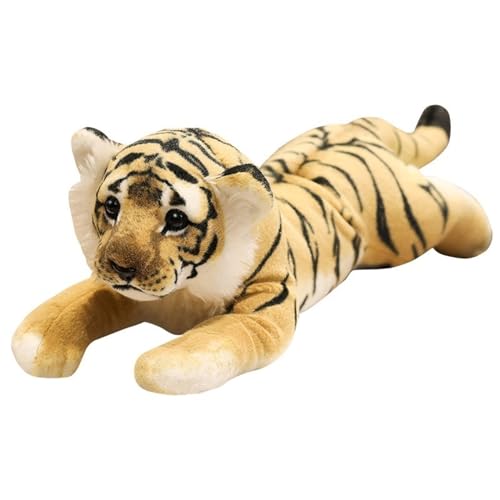 TOPLITHE Simulation Tiger Kuscheltier, Lebensechte Ausgestopfte Wildtiere Leopard Löwe Plüschkissen Geschenke for Kinder Erwachsene Weihnachtszimmerdekoration(Tiger,39CM/15.3IN) von TOPLITHE