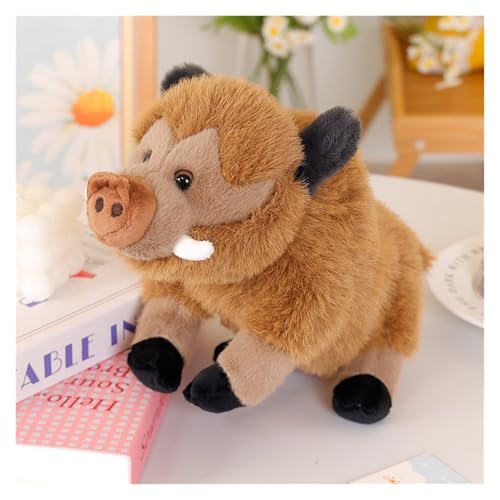 TOPLITHE Simulation Wildschwein Plüsch, 30Cm Süßes Wildschwein Kuscheltier Weiches Schwein Plüschtier Geschenk for Kinder Jungen Mädchen(Brown) von TOPLITHE