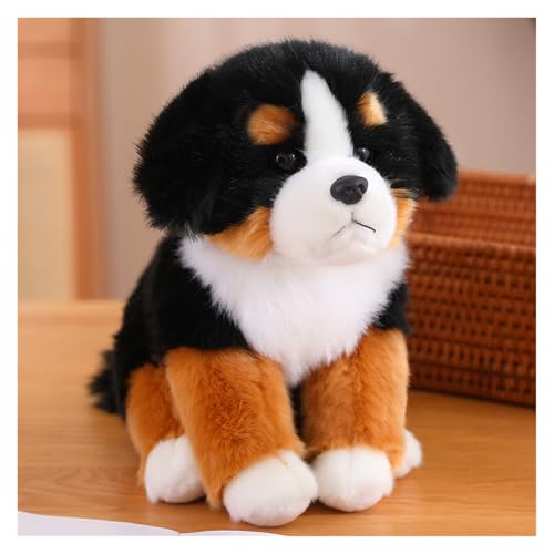 TOPLITHE Simulations Hund Kuscheltier, 20Cm Lebensechter Welpe Kuscheltier Flauschiges Hunde Plüschtier Geschenk for Jungen und Mädchen for Geburtstag(Bernese Mountain Dog) von TOPLITHE
