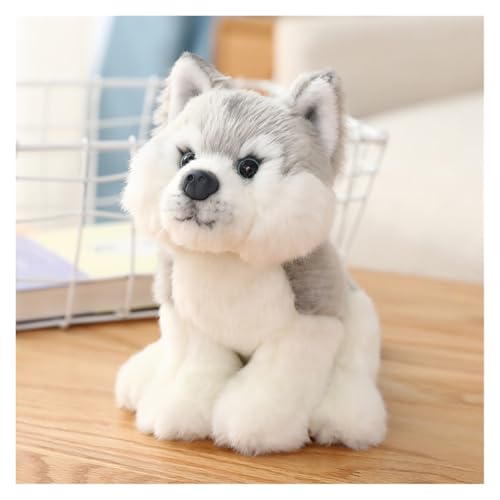 TOPLITHE Simulations Hund Kuscheltier, 20Cm Lebensechter Welpe Kuscheltier Flauschiges Hunde Plüschtier Geschenk for Jungen und Mädchen for Geburtstag(Husky) von TOPLITHE