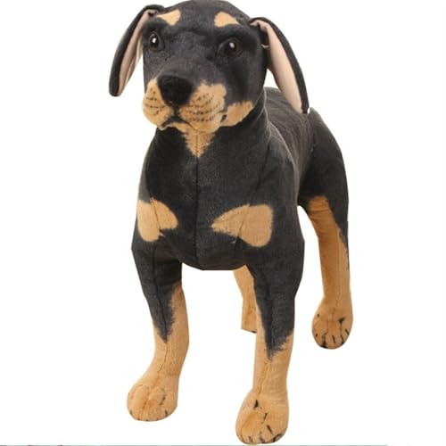TOPLITHE Simulationshund-Plüschtier, lebensechter Rottweiler-Welpe, Kuscheltier, weiches Plüschtier for Jungen und Mädchen, Geburtstags (70CM) von TOPLITHE