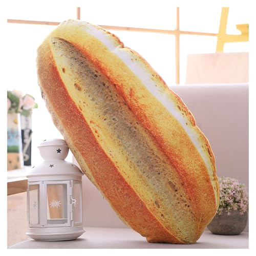 TOPLITHE Simuliertes Brotkissen, Brot-Plüschkissen, Brot, Lebensmittel, Stofftier for Büro, Zuhause, Kissen, Dekoration(I) von TOPLITHE