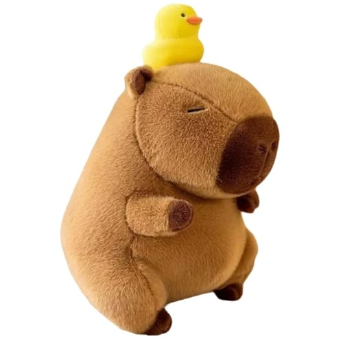 TOPLITHE Wasserschweinchen Plüschtier mit Gelber Ente, Welches Tier Plüschtier mit Süßer Kuschel Flauschiges Spielzeug for Kinder und Erwachsene (30CM/11.8IN) von TOPLITHE