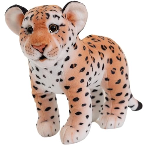 TOPLITHE Wildtiere Plüschtier, Realistisches Tiger Schnee Leopard und Löwen Plüschtier Lebensecht Design Spielzeug for Kinder und Tierliebhaber(Leopard) von TOPLITHE