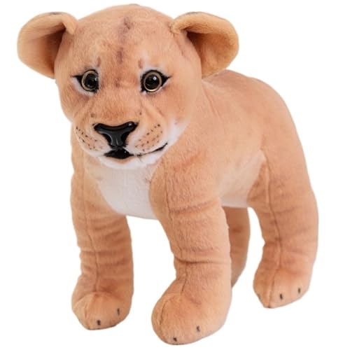 TOPLITHE Wildtiere Plüschtier, Realistisches Tiger Schnee Leopard und Löwen Plüschtier Lebensecht Design Spielzeug for Kinder und Tierliebhaber(Lion) von TOPLITHE