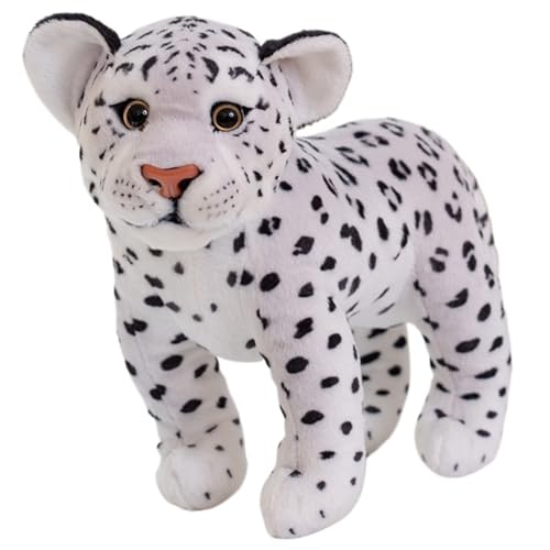 TOPLITHE Wildtiere Plüschtier, Realistisches Tiger Schnee Leopard und Löwen Plüschtier Lebensecht Design Spielzeug for Kinder und Tierliebhaber(Snow Leopard) von TOPLITHE