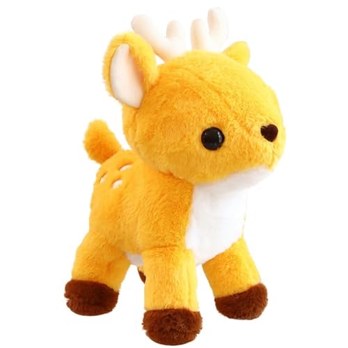 TOPLITHE Zärtliches Hirsch Kuscheltier, Verzauberndes Weiches Tier Plüschtier Kuschelspiele for Kinderzimmerdekoration und Spielzeit(Orange,32CM/12IN) von TOPLITHE