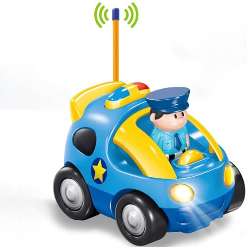 Ferngesteuertes Cartoon Polizeiauto ab 2 3 4 Jahre, Radio Control Rennwagen Spielzeug Auto mit Licht und Musik, Das erste Ferngesteuertes Auto ab 2 Jahre, Geburtstagsgeschenk für 2-6 Jungen Mädchen Ferngesteuertes Cartoon Polizeiauto ab 2 3 4 Jahre, Radio Control Rennwagen Spielzeug Auto mit Licht und Musik, Das erste Ferngesteuertes Auto ab 2 Jahre, Geburtstagsgeschenk für 2-6 Jungen Mädchen von TOPLIVING