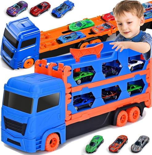 Spielzeug für Kleinkinder im Alter von 2, 3, 4, 5 und 6 Jahren, Geschenke für Jungen: 65 Zoll Rennstrecke für Jungen, Transport-LKW-Autospielzeug aus Druckguss, Auto-Spielzeugset für Kleinkinder Spielzeug für Kleinkinder im Alter von 2, 3, 4, 5 und 6 Jahren, Geschenke für Jungen: 65 Zoll Rennstrecke für Jungen, Transport-LKW-Autospielzeug aus Druckguss, Auto-Spielzeugset für Kleinkinder von TOPLIVING
